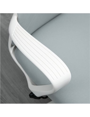 Vinsetto High-Back Office Chair, Elastic Desk Chair with Armrests, Tilt Function, Adjustable Seat Height, Light Grey