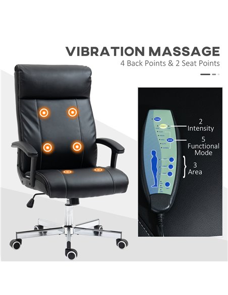 Vinsetto High-Back Vibration Massage Office Chair, Computer Chair with Tilt Function, Remote Control and Adjustable Height, Blac - pic 8521 | FastDaddyshop