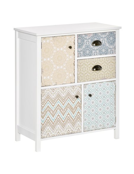 HOMCOM Shabby Chic Sideboard, Multi-Purpose Drawer Table, Multicoloured 831-157 - pic 85214 | FastDaddyshop