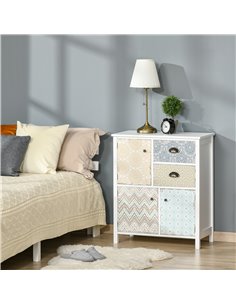 HOMCOM Shabby Chic Sideboard, Multi-Purpose Drawer Table, Multicoloured 831-157 2