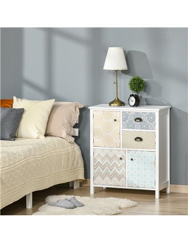HOMCOM Shabby Chic Sideboard, Multi-Purpose Drawer Table, Storage Chest for Entryway or Living Room, Bedroom Furniture Organiser
