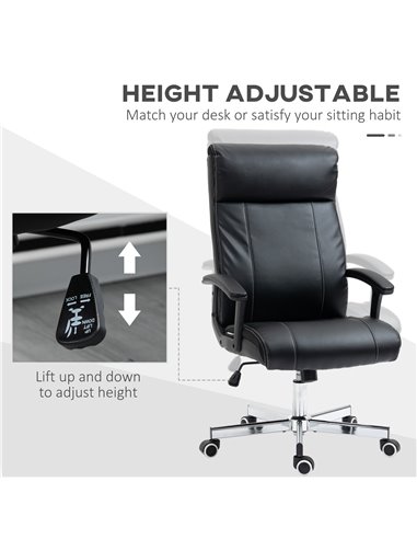 Vinsetto High-Back Vibration Massage Office Chair, Computer Chair with Tilt Function, Remote Control and Adjustable Height, Blac