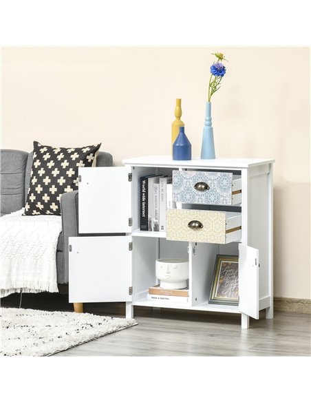HOMCOM Shabby Chic Sideboard, Multi-Purpose Drawer Table, Storage Chest for Entryway or Living Room, Bedroom Furniture Organiser - pic 85220 | FastDaddyshop