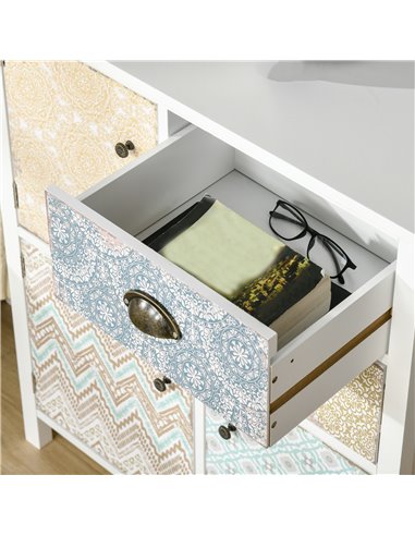 HOMCOM Shabby Chic Sideboard, Multi-Purpose Drawer Table, Storage Chest for Entryway or Living Room, Bedroom Furniture Organiser