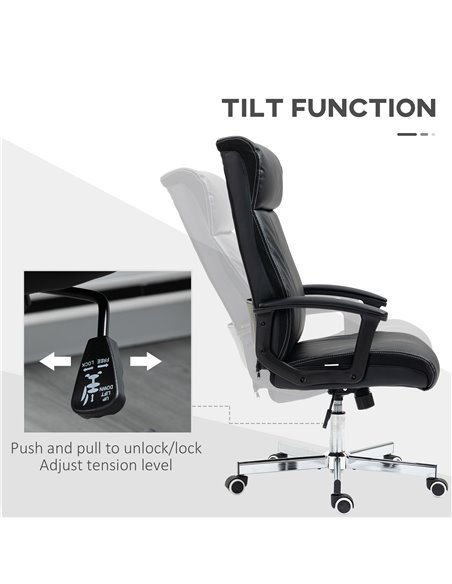 Vinsetto High-Back Vibration Massage Office Chair, Computer Chair with Tilt Function, Remote Control and Adjustable Height, Blac - pic 8523 | FastDaddyshop