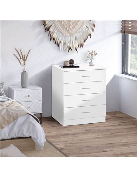 HOMCOM Vertical Storage Cabinet, 4-Drawer Chest with Metal Rails, Anti-Tip, for Playroom, Nursery, Hallway 831-427 - pic 85233 | FastDaddyshop