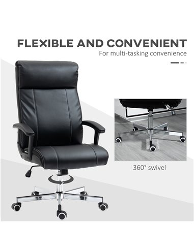 Vinsetto High-Back Vibration Massage Office Chair, Computer Chair with Tilt Function, Remote Control and Adjustable Height, Blac