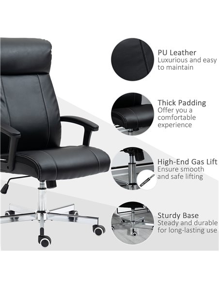 Vinsetto High-Back Vibration Massage Office Chair, Computer Chair with Tilt Function, Remote Control and Adjustable Height, Blac - pic 8525 | FastDaddyshop