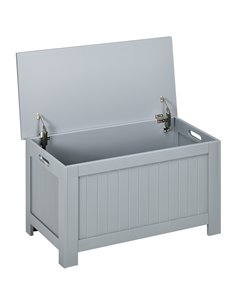HOMCOM Large Storage Box Toy Chest Cabinet Container Unit Organizer with Lid & Safety Hinges, Grey 833-625GY