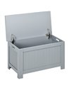 HOMCOM Large Storage Box Toy Chest Cabinet Container Unit Organizer with Lid & Safety Hinges, Grey 833-625GY