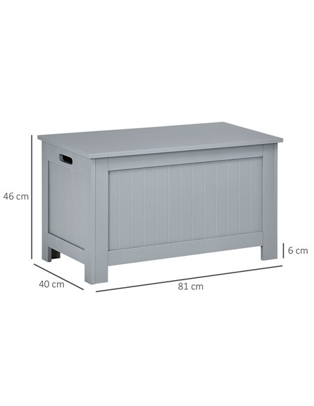 HOMCOM Large Storage Box Toy Chest Cabinet Container Unit Organizer with Lid & Safety Hinges, Grey 833-625GY - pic 85252 | FastDaddyshop