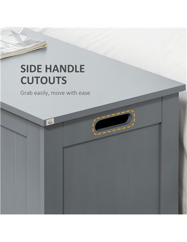 HOMCOM Large Storage Box Toy Chest Cabinet Container Unit Organizer with Lid & Safety Hinges, Grey 833-625GY