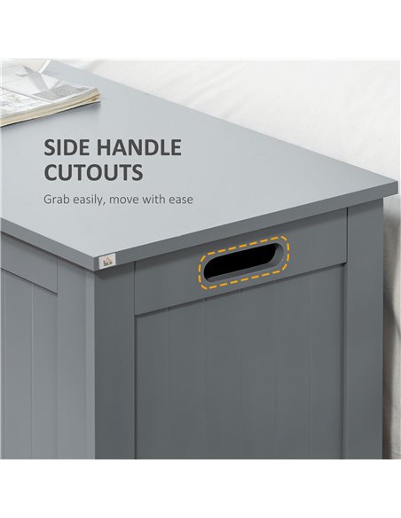 HOMCOM Large Storage Box Toy Chest Cabinet Container Unit Organizer with Lid & Safety Hinges, Grey 833-625GY - pic 85255 | FastDaddyshop