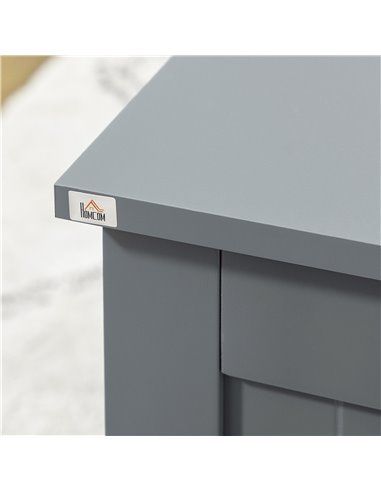 HOMCOM Large Storage Box Toy Chest Cabinet Container Unit Organizer with Lid & Safety Hinges, Grey 833-625GY