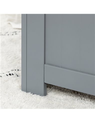 HOMCOM Large Storage Box Toy Chest Cabinet Container Unit Organizer with Lid & Safety Hinges, Grey 833-625GY