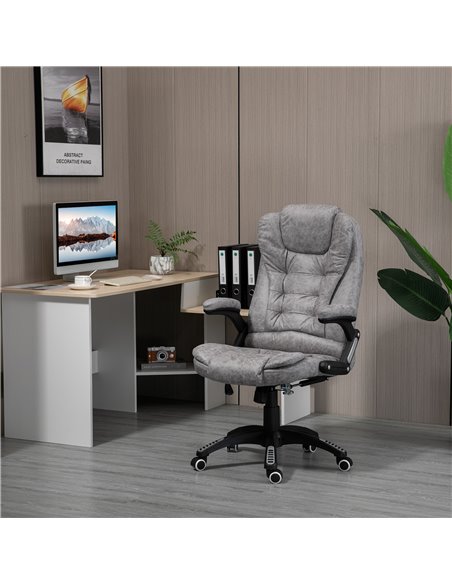 Vinsetto Ergonomic Office Chair Comfortable Desk Chair with Armrests Adjustable Height Reclining and Tilt Function Grey - pic 8527 | FastDaddyshop