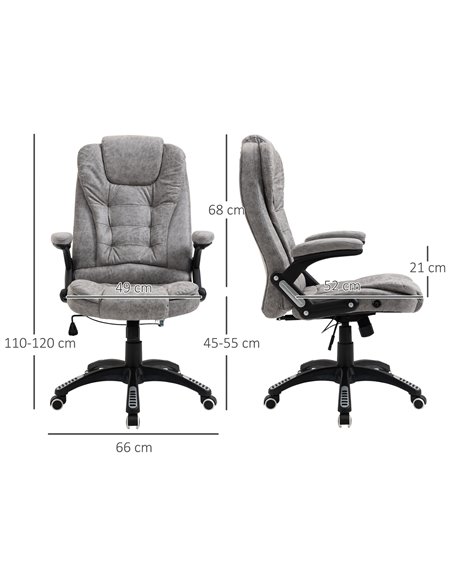 Vinsetto Ergonomic Office Chair Comfortable Desk Chair with Armrests Adjustable Height Reclining and Tilt Function Grey - pic 8528 | FastDaddyshop