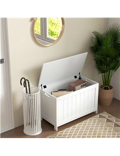 HOMCOM Storage Chest, Wooden Toy Box 76x40x48 cm, White 838-444V80WT 2
