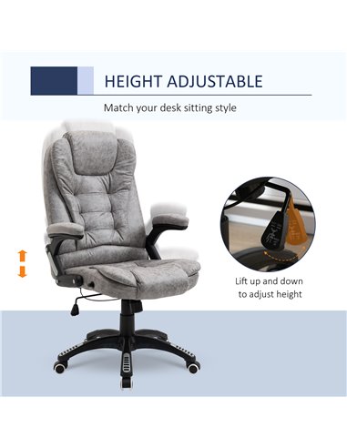 Vinsetto Ergonomic Office Chair Comfortable Desk Chair with Armrests Adjustable Height Reclining and Tilt Function Grey