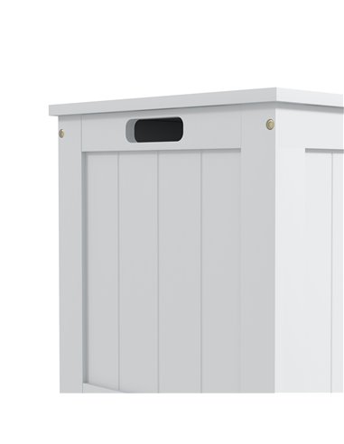 HOMCOM Storage Chest, Modern Storage Trunk with 2 Safety Hinges and Cut-out Handles, Wooden Toy Box for Living Room, 76x40x48 cm