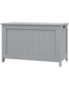 HOMCOM Storage Chest, Modern Storage Trunk w/ 2 Safety Hinges & Cut-out Handles, Wooden Toy Box for Living Room, 76 x 40 x 48 cm