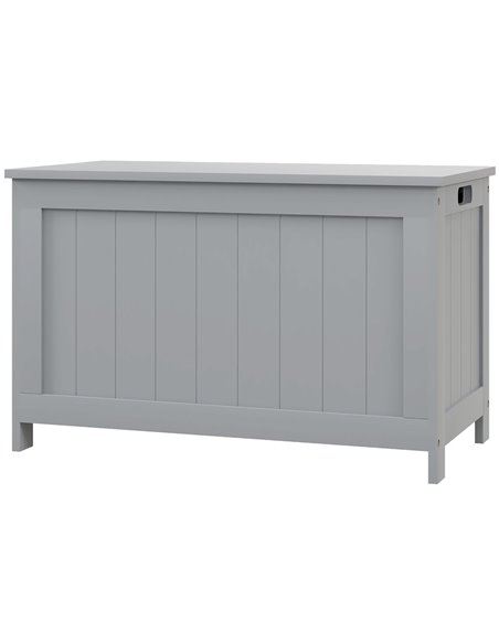 HOMCOM Storage Chest, Modern Storage Trunk w/ 2 Safety Hinges & Cut-out Handles, Wooden Toy Box for Living Room, 76 x 40 x 48 cm - pic 85295 | FastDaddyshop