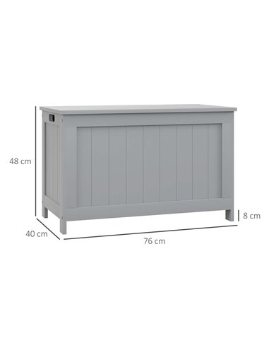 HOMCOM Storage Chest, Modern Storage Trunk w/ 2 Safety Hinges & Cut-out Handles, Wooden Toy Box for Living Room, 76 x 40 x 48 cm