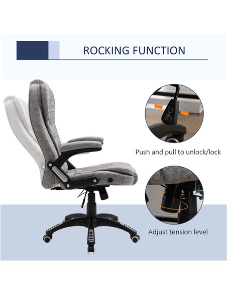 Vinsetto Ergonomic Office Chair Comfortable Desk Chair with Armrests Adjustable Height Reclining and Tilt Function Grey - pic 8530 | FastDaddyshop