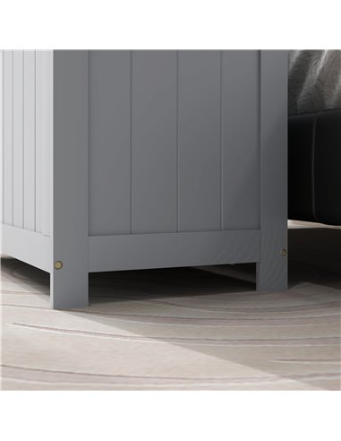 HOMCOM Storage Chest, Modern Storage Trunk w/ 2 Safety Hinges & Cut-out Handles, Wooden Toy Box for Living Room, 76 x 40 x 48 cm