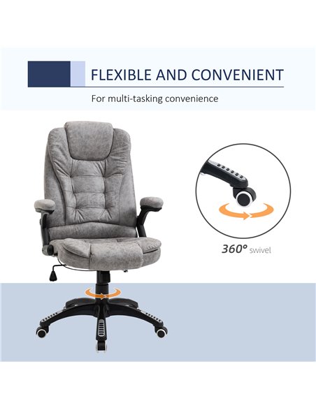 Vinsetto Ergonomic Office Chair Comfortable Desk Chair with Armrests Adjustable Height Reclining and Tilt Function Grey - pic 8532 | FastDaddyshop