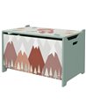 ZONEKIZ Children's Toy Chest with Safety Hinge, Cute Animal Design Toy Box for Nursery, Green 311-058V80GN