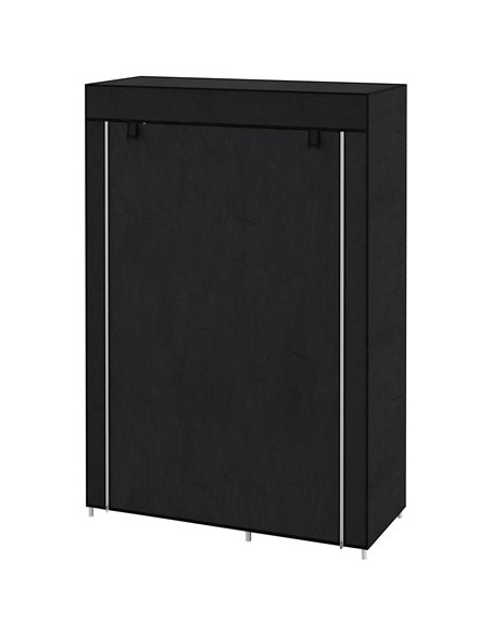 HOMCOM Fabric Wardrobe, Portable Wardrobe with 6 Shelves, 1 Hanging Rail, Foldable Closets, 103 x 43 x 162.5 cm, Black 850-213V0 - pic 85358 | FastDaddyshop