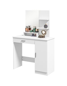 HOMCOM Simple and Modern Dressing Table, with Storage - White 831-698V80WT