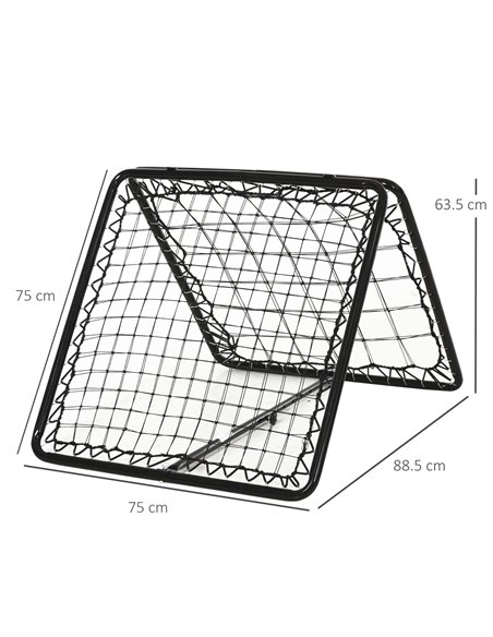 HOMCOM Rebound Trainer: Dual-Sided Net for Ball Sports Drills, Angle Adjustable, 75L x 75W cm A90-222 - pic 85558 | FastDaddyshop