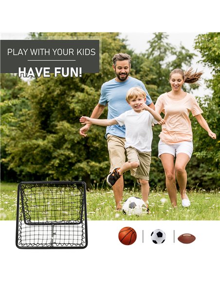 HOMCOM Rebound Trainer: Dual-Sided Net for Ball Sports Drills, Angle Adjustable, 75L x 75W cm A90-222 - pic 85559 | FastDaddyshop