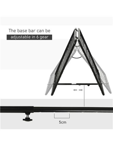 HOMCOM Rebound Trainer: Dual-Sided Net for Ball Sports Drills, Angle Adjustable, 75L x 75W cm A90-222