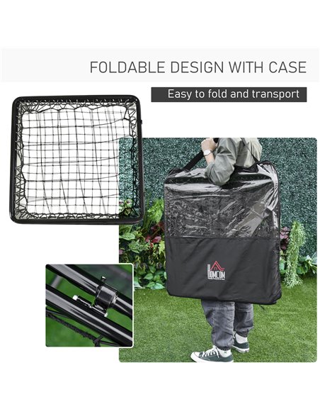 HOMCOM Rebound Trainer: Dual-Sided Net for Ball Sports Drills, Angle Adjustable, 75L x 75W cm A90-222 - pic 85561 | FastDaddyshop