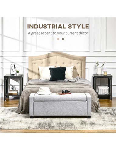 HOMCOM Industrial Side Table Set of 2 with Storage Shelf, Bedside Tables with Steel Frame and Thickened Top, Living Room Bedroom
