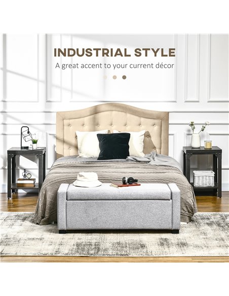 HOMCOM Industrial Side Table Set of 2 with Storage Shelf, Bedside Tables with Steel Frame and Thickened Top, Living Room Bedroom - pic 85640 | FastDaddyshop