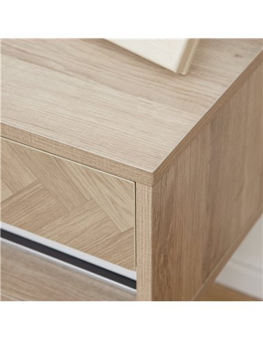 HOMCOM Set of 2 Bedside Tables, Wall Mounted Nightstand with Drawer and Shelf, Compact Bedroom Furniture, 37 x 32 x 21cm, Natura