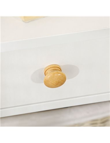 HOMCOM Bedside Table with Drawer and Bottom Shelf, Square Side End Table for Bedroom, Living Room, White 831-492