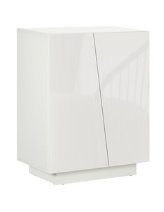 HOMCOM Wooden Freestanding Storage Cabinet for Bedroom, High Gloss Sideboard with Adjustable Shelves, White 838-372V00WT