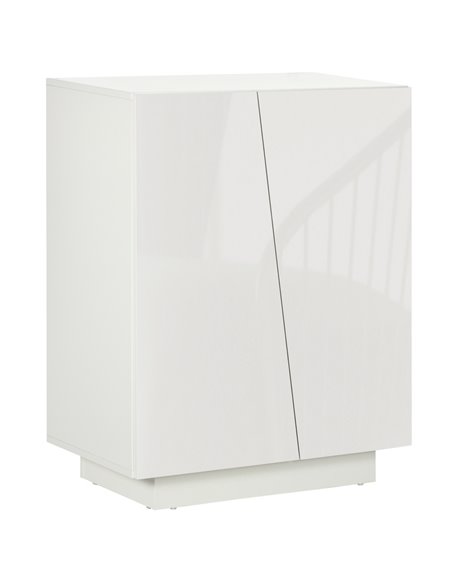 HOMCOM Wooden Freestanding Storage Cabinet for Bedroom, High Gloss Sideboard with Adjustable Shelves, White 838-372V00WT - pic 85718 | FastDaddyshop