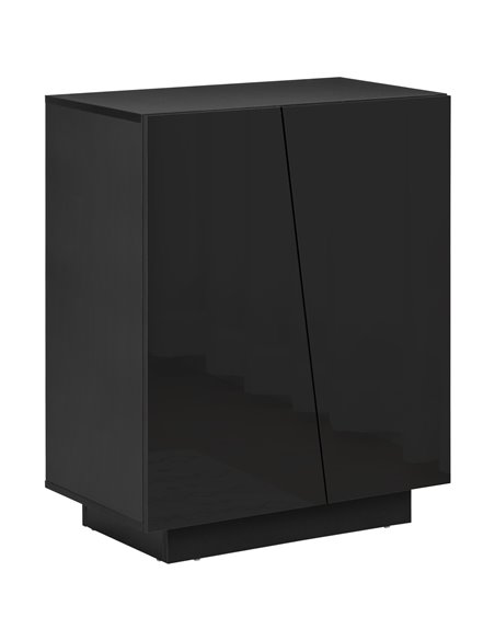 HOMCOM Bedroom Freestanding Cabinet, Wooden High Gloss Sideboard, Storage Cupboard with Adjustable Shelves, Black 838-372V00BK - pic 85727 | FastDaddyshop