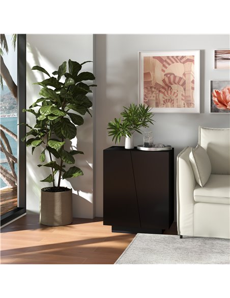 HOMCOM Bedroom Freestanding Cabinet, Wooden High Gloss Sideboard, Storage Cupboard with Adjustable Shelves, Black 838-372V00BK - pic 85728 | FastDaddyshop