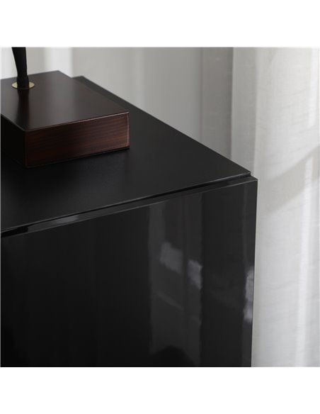 HOMCOM Bedroom Freestanding Cabinet, Wooden High Gloss Sideboard, Storage Cupboard with Adjustable Shelves, Black 838-372V00BK - pic 85734 | FastDaddyshop