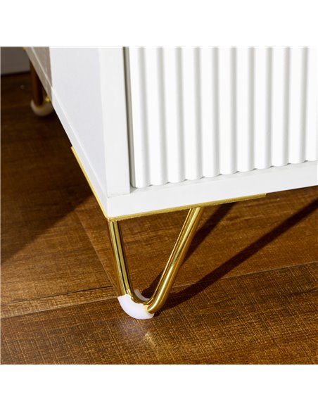 HOMCOM Bedside Table with 2 Drawers, Side End Table, Nightstand with Metal Frame for Living Room, Bedroom, White 831-641V00WT - pic 85743 | FastDaddyshop