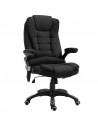 Vinsetto Heated Office Chair with Six Massage Points, Linen-Feel Fabric, 360° Swivel Wheels, Black