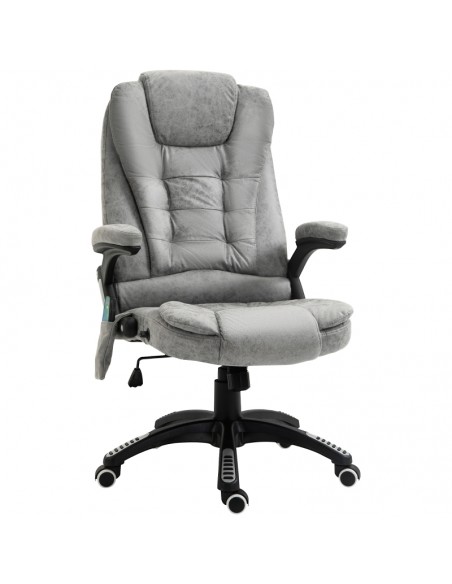 Vinsetto Heated Office Chair with Six Massage Points, Microfiber Cloth, 360° Swivel Wheels, Grey - pic 8577 | FastDaddyshop