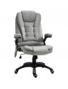 Vinsetto Heated Office Chair with Six Massage Points, Microfiber Cloth, 360° Swivel Wheels, Grey